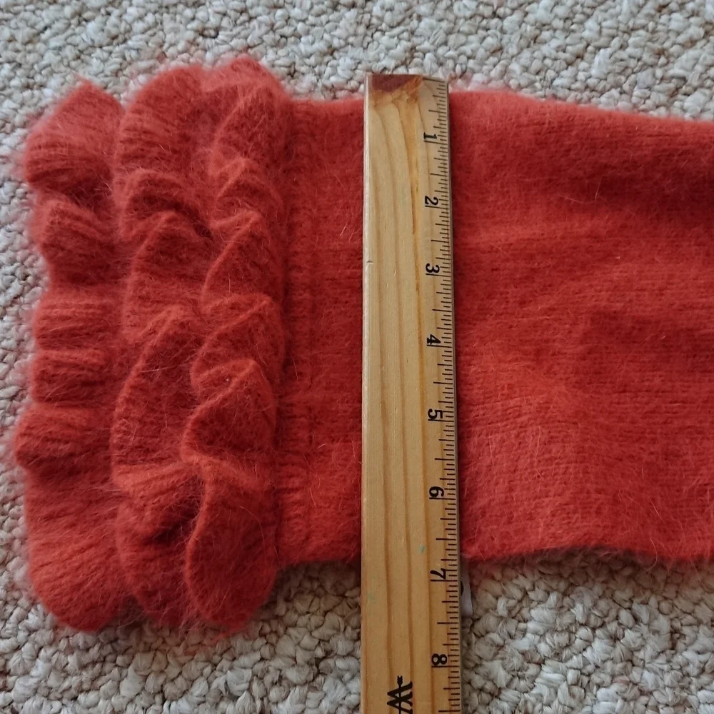 C.C orange color Ruffled angora Scarf